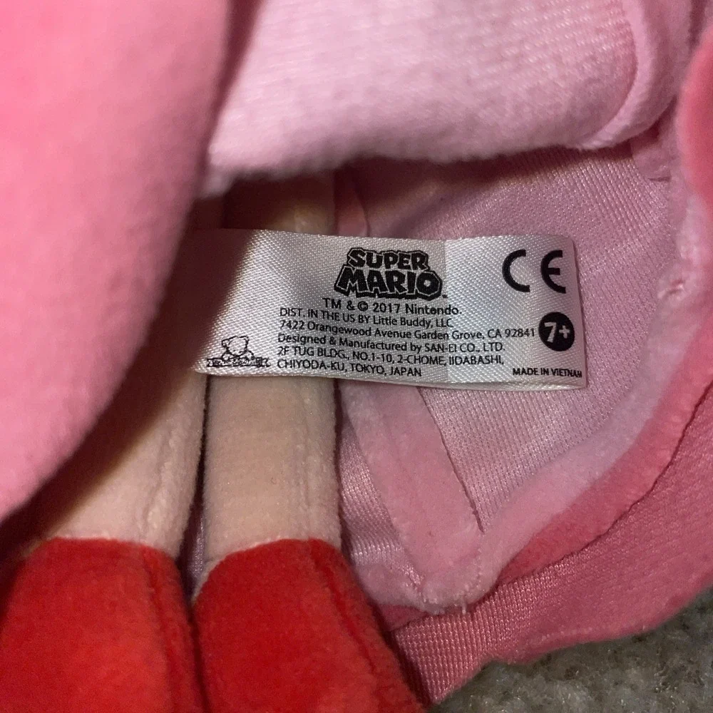Nintendo Super Mario Princess Peach Plush 9 Inch San-Ei Little Buddy 2017 Pink